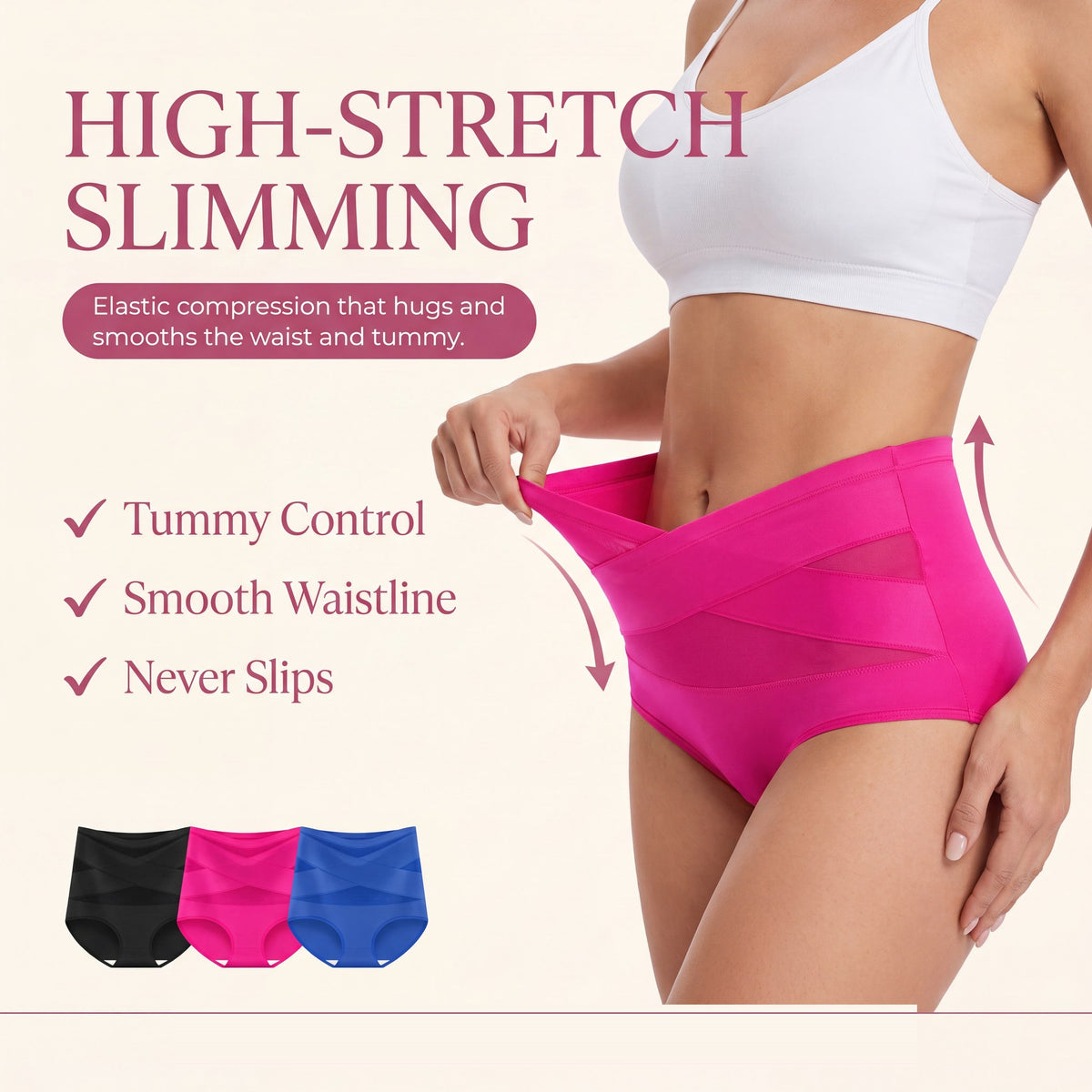 Lindalia High-Waist Sculpt Shaping Brief, high-stretch slimming with tummy control