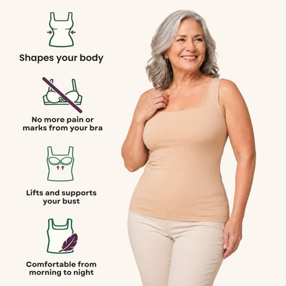 Lindalia built-in bra shaper tank, shapes your body