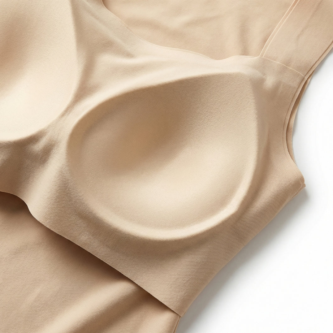 Lindalia built-in bra shaper tank, built-in bra cup detail