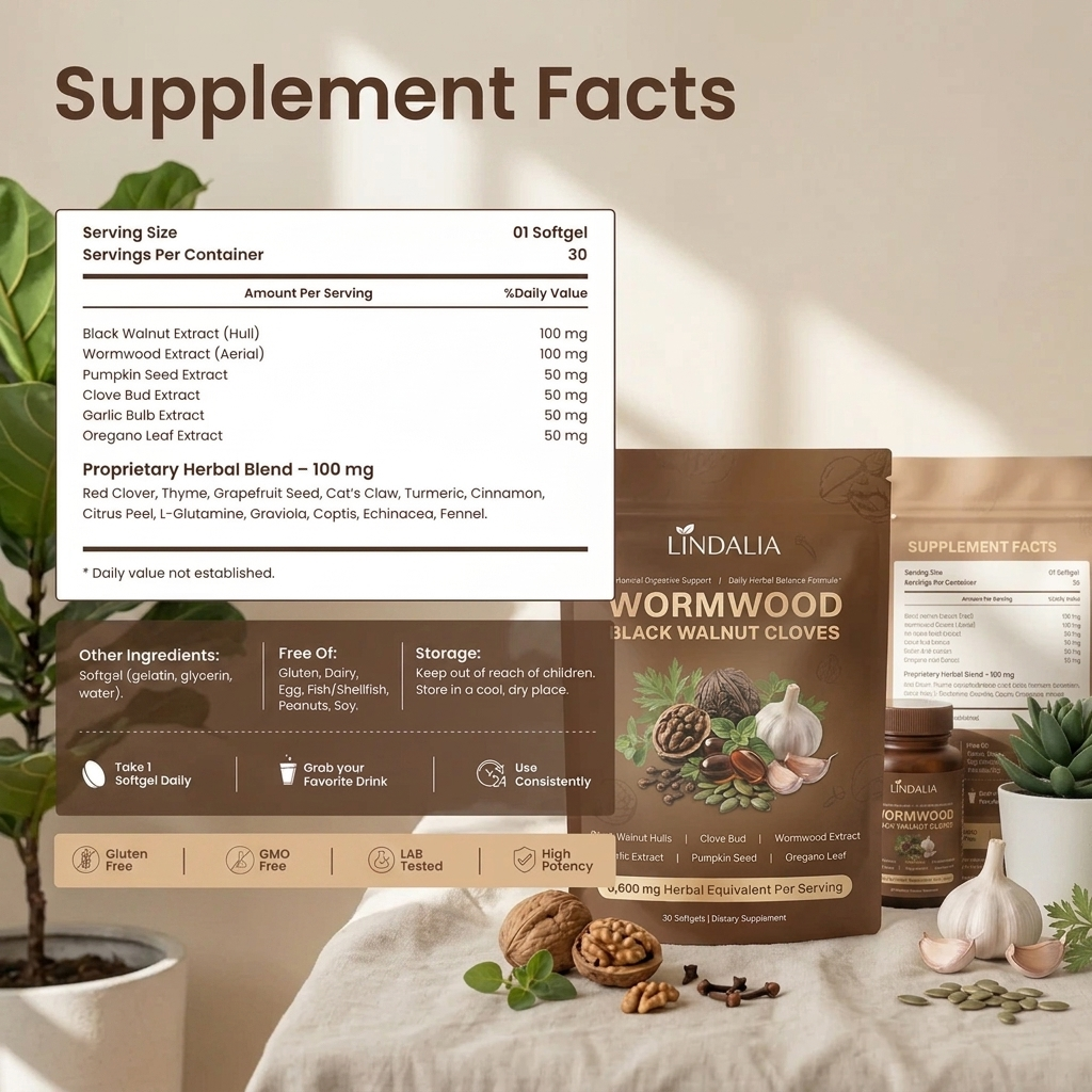 Wormwood Black Walnut & Cloves Softgels