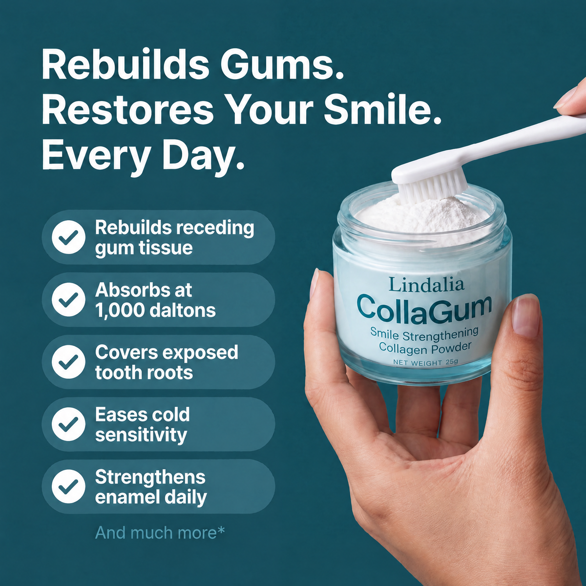 Lindalia CollaGum Gum Rebuild Collagen Powder