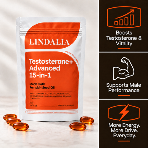 Lindalia Testosterone+ Advanced 15-in-1 Softgels