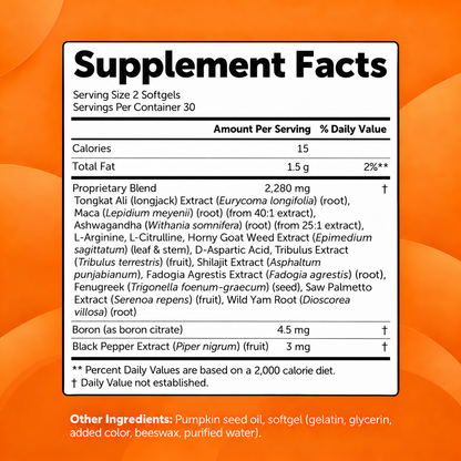Lindalia Testosterone+ Advanced 15-in-1 Softgels