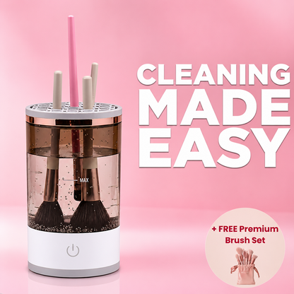 Lindalia Electric Makeup Brush Cleaner, cleaning made easy, free brush set